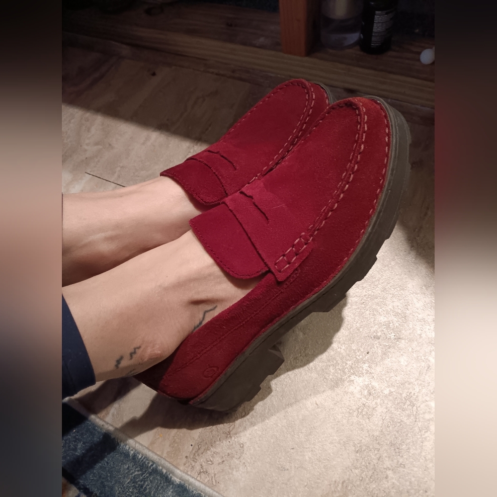 Born Red Suede Loafers
